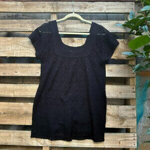 Xhilaration Black Scoop Neck Knit Top